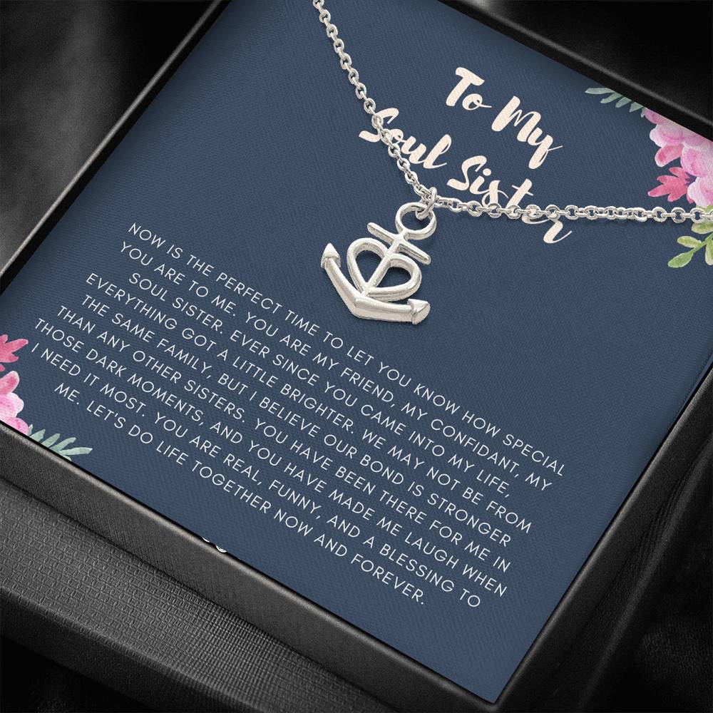 To My Soul Sister Best Friend Cousin Necklace Gift For Wedding Graduation Birthday Engagement Gift With The Message Card