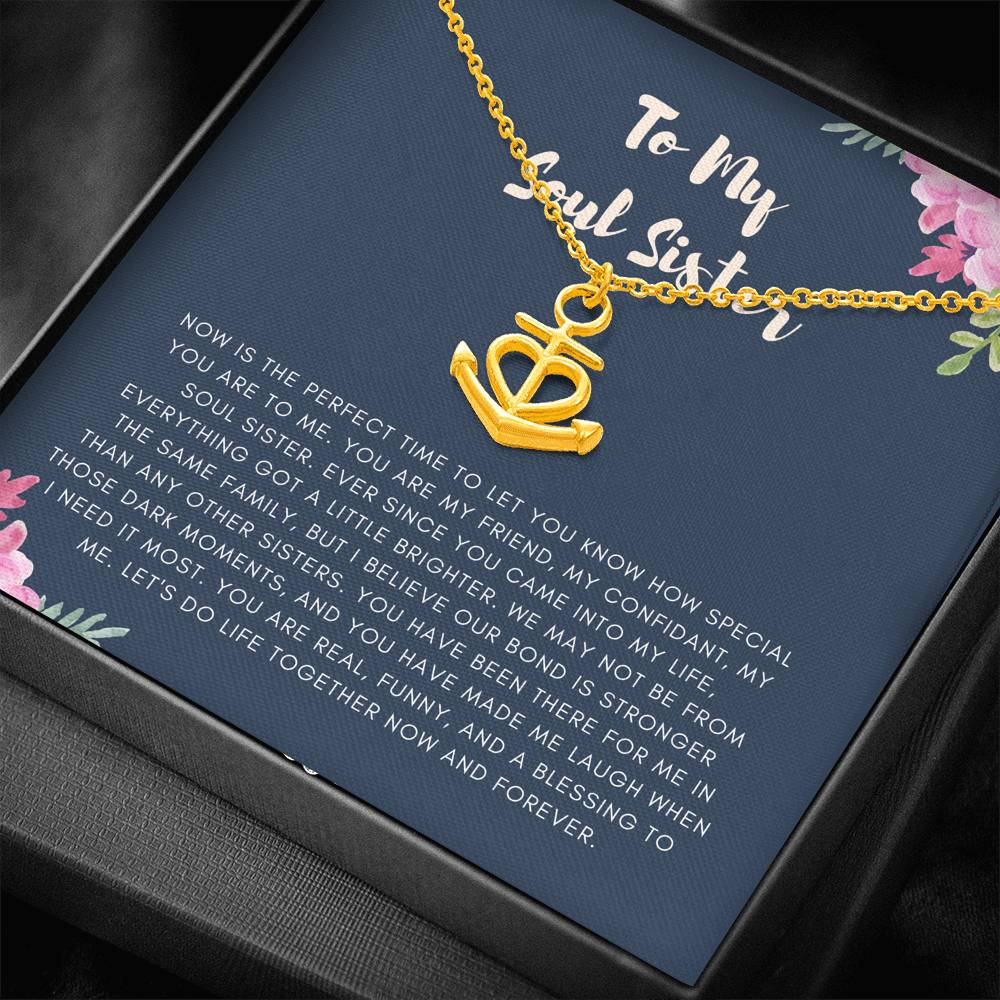 To My Soul Sister Best Friend Cousin Necklace Gift For Wedding Graduation Birthday Engagement Gift With The Message Card