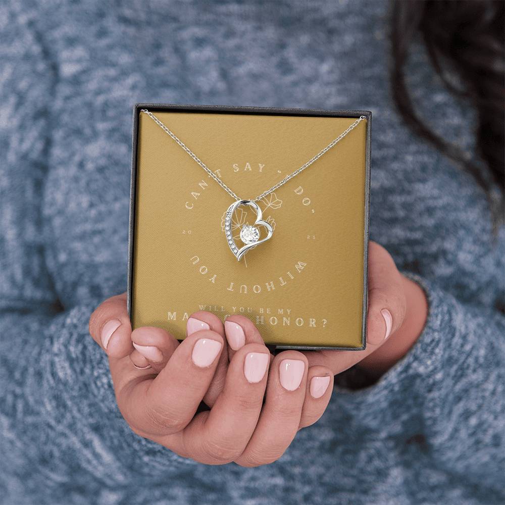 Necklace Gift To My Maid Of Honor From Bride On Bridal Shower Wedding Pendent Gift With The Message Card
