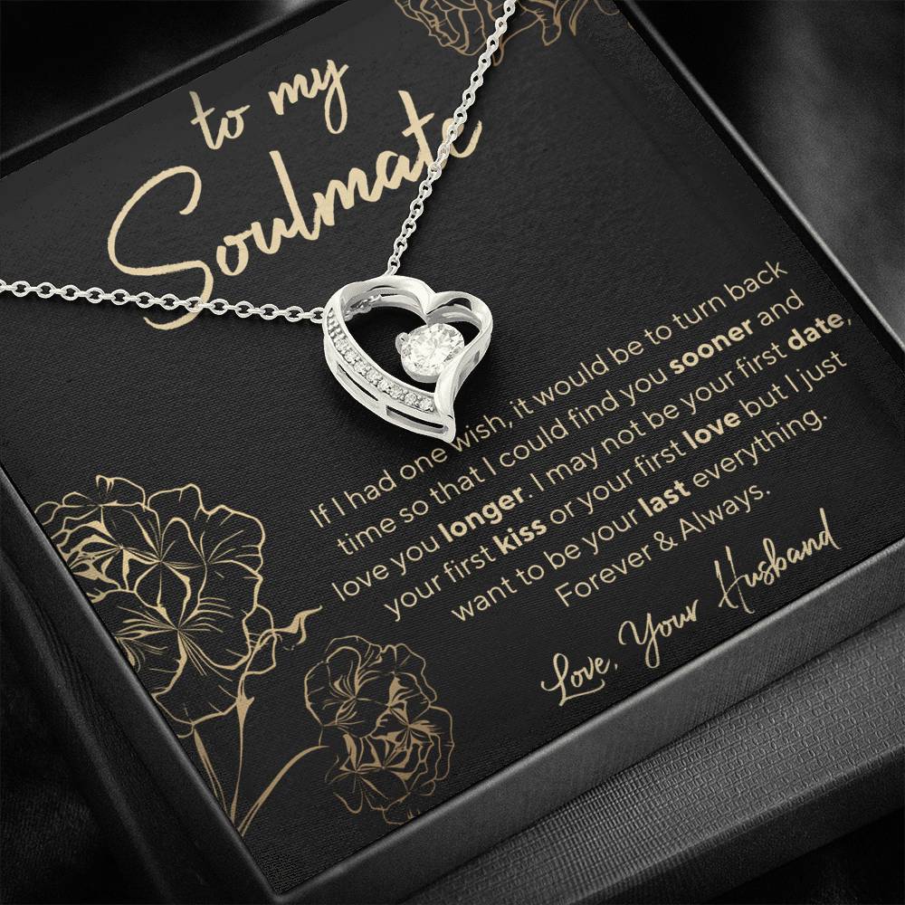 To My Soulmate GOLD ROSE WIFE Forever Love Necklace