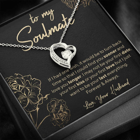 To My Soulmate GOLD ROSE WIFE Forever Love Necklace