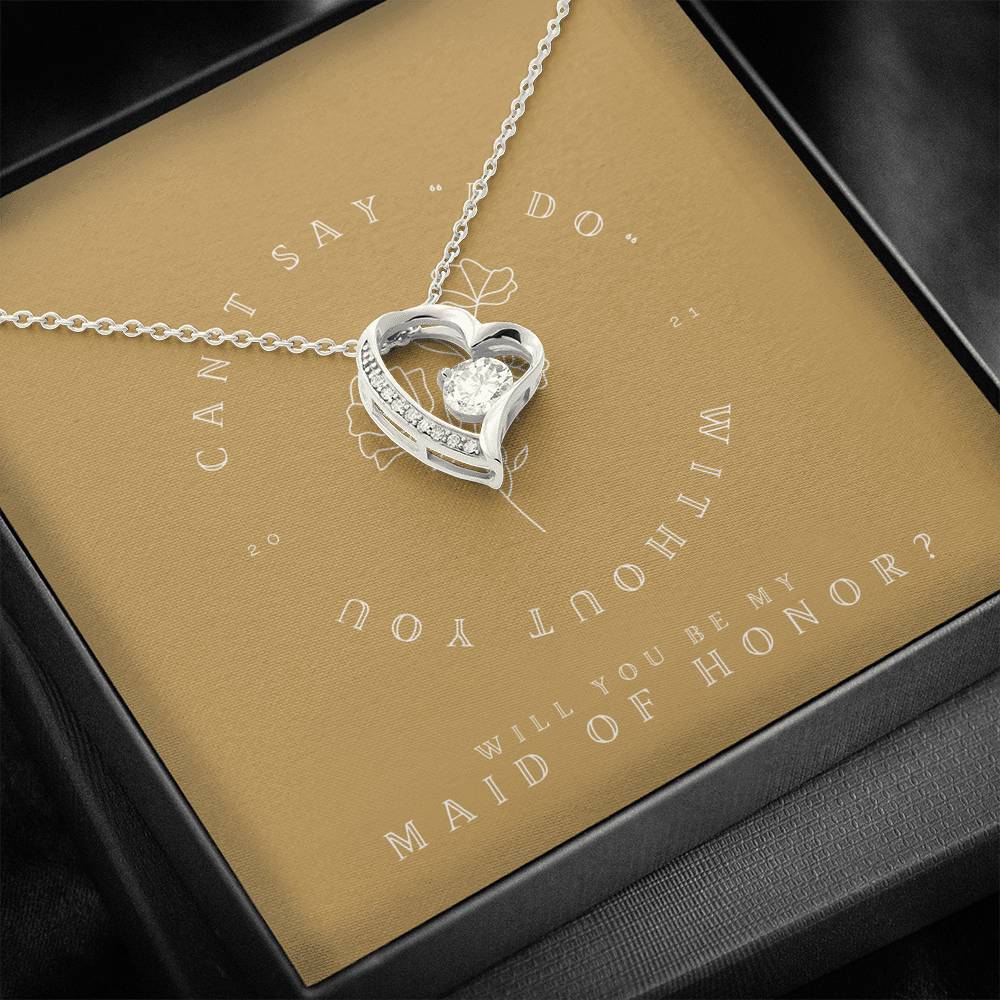 Necklace Gift To My Maid Of Honor From Bride On Bridal Shower Wedding Pendent Gift With The Message Card