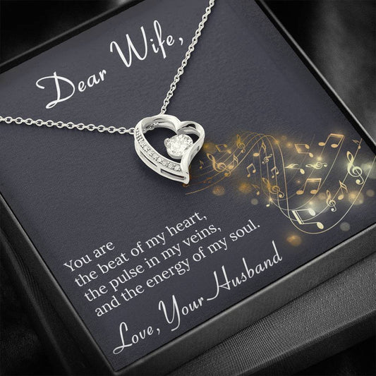 Dear Wife BEAT OF MY HEART Forever Love Necklace