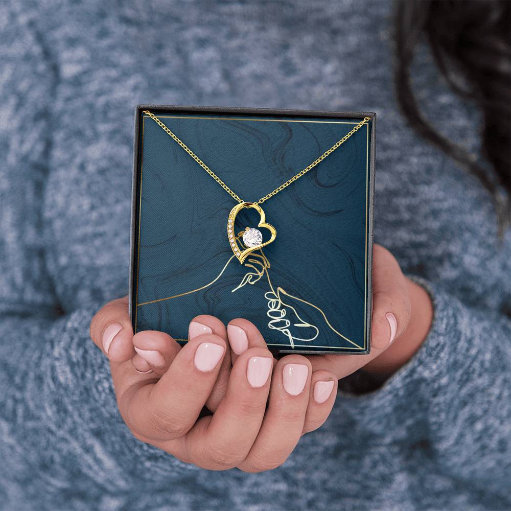 GOLD ROSE BLANK Forever Love Necklace