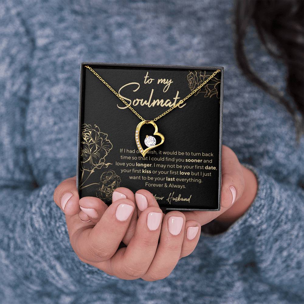 To My Soulmate GOLD ROSE WIFE Forever Love Necklace