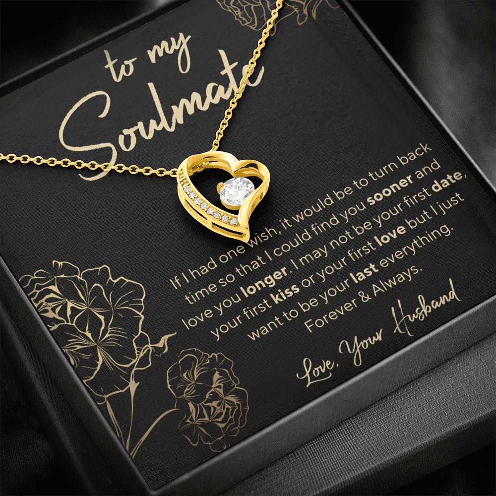 To My Soulmate GOLD ROSE WIFE Forever Love Necklace