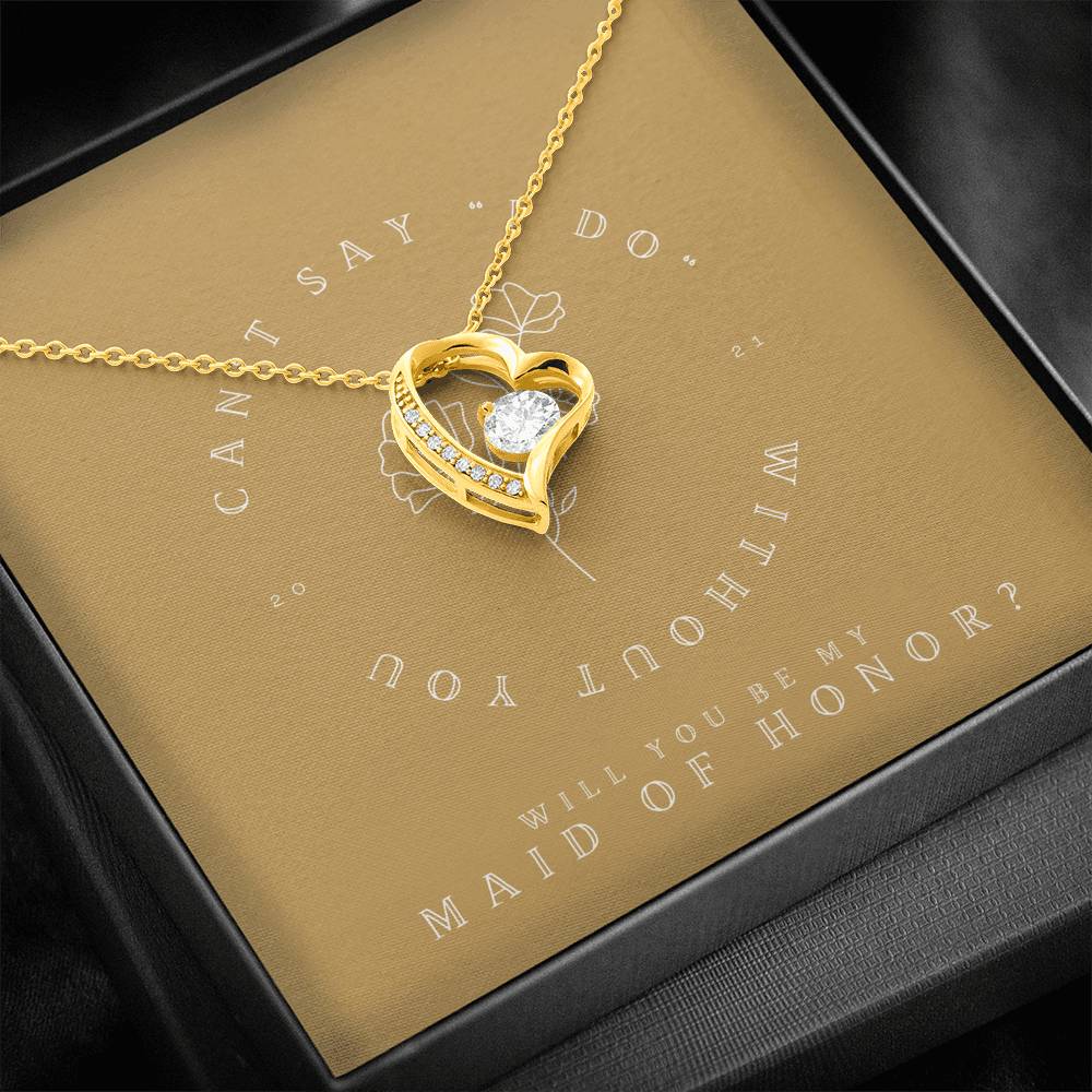 Necklace Gift To My Maid Of Honor From Bride On Bridal Shower Wedding Pendent Gift With The Message Card