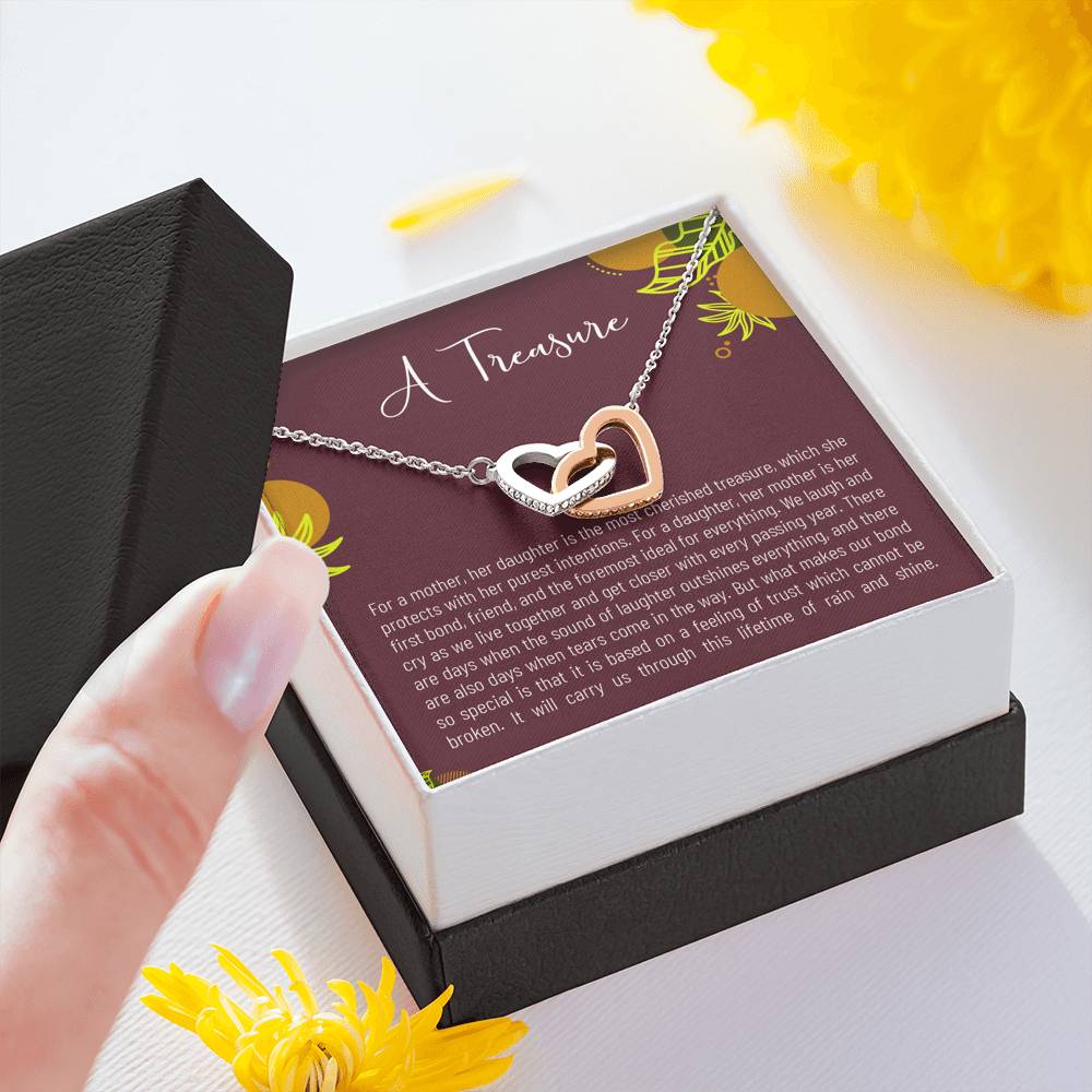 Personalized Gift Daughter Necklace for Her Birthday Graduation Gift Interlocking Hearts Necklaces for Women with Message  Card