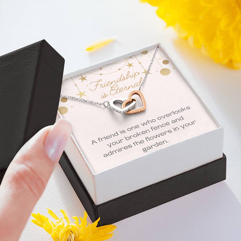 Hearts Necklace, Friendship Necklace, Valentine Day Gift for Her, Pendant Necklace Wife, Gift for Girlfriend,  Message Card