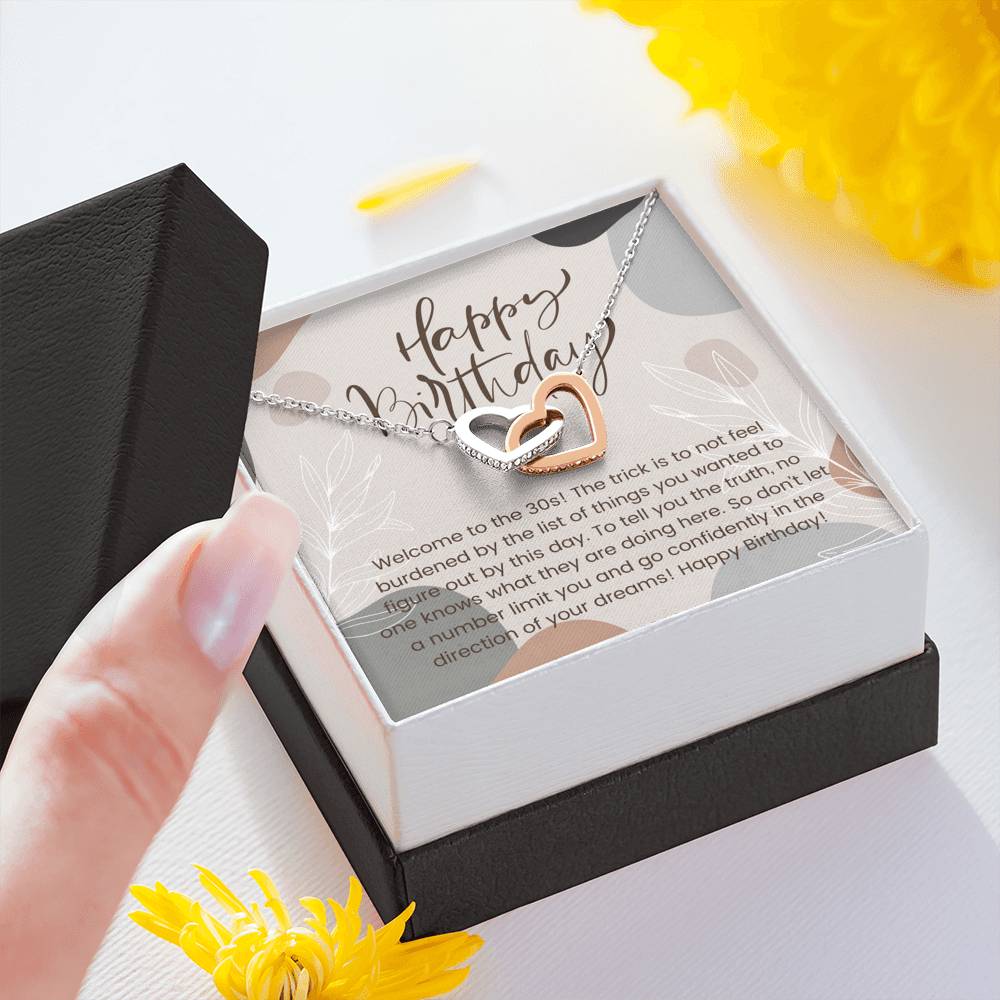 30th Birthday Gift Necklace, Happy Birthday from Friend, Birthday Card for Her