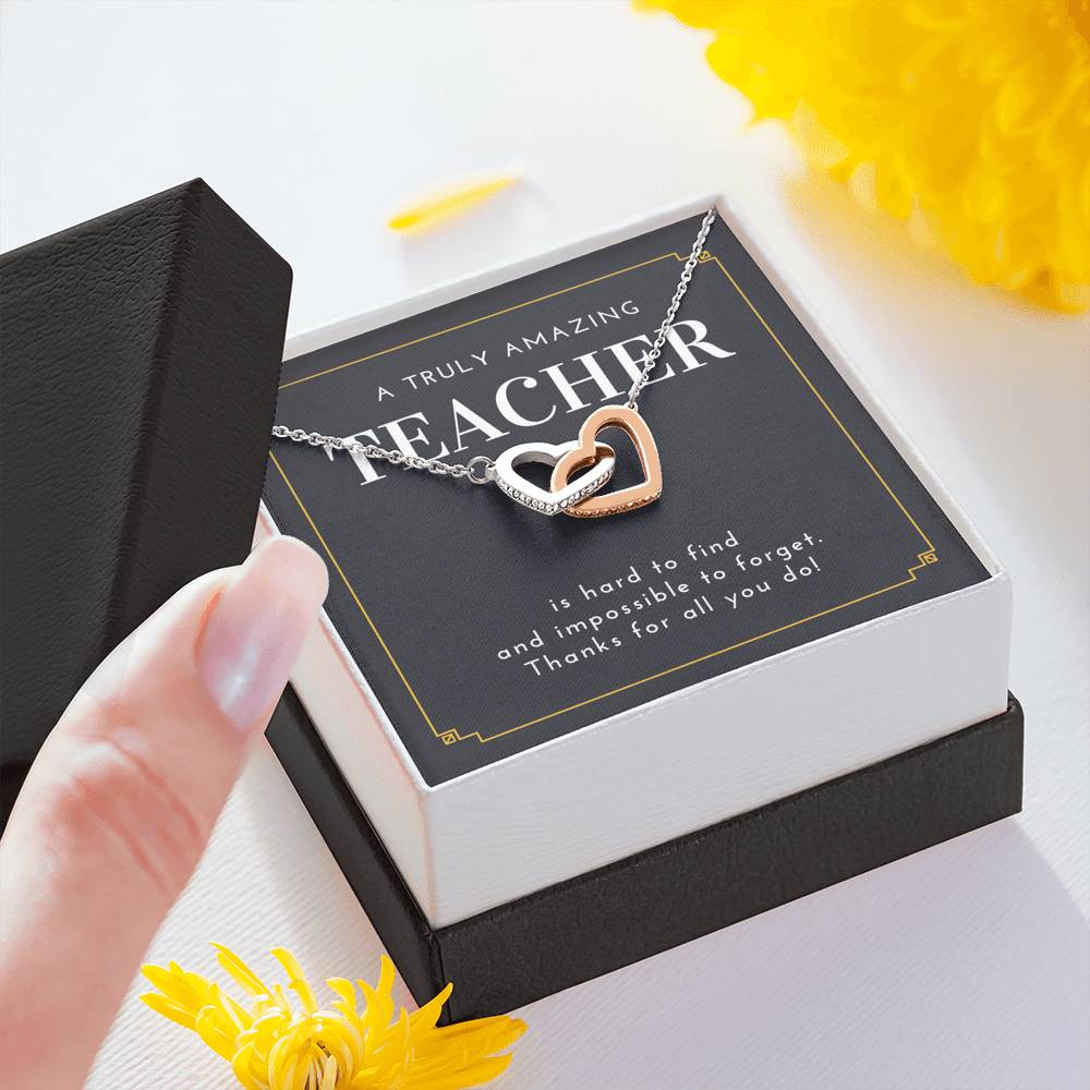 Teacher's Appreciation Carded Gift Heart Pendent To My Favorite Teacher On Valentine Day
