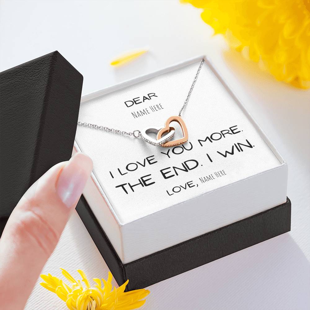 I Love You Pendant Necklace Customize name Wedding Card Valentine Day Best Friend Initial Engagement Girlfriend Newlywed Personalized Gift