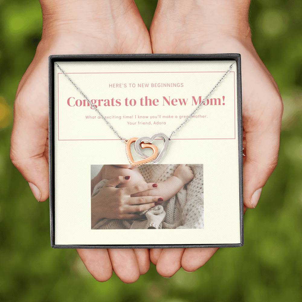 Personalized Necklace Gift To New Mom Congrats For New Born Baby From Friend Sister Cousin On Baby's Birth Day Mother's Day