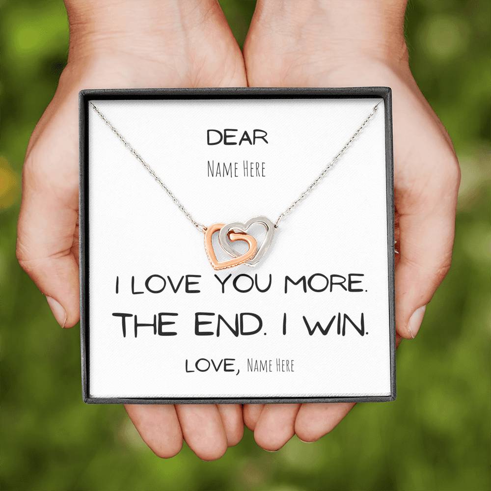 I Love You Pendant Necklace Customize name Wedding Card Valentine Day Best Friend Initial Engagement Girlfriend Newlywed Personalized Gift
