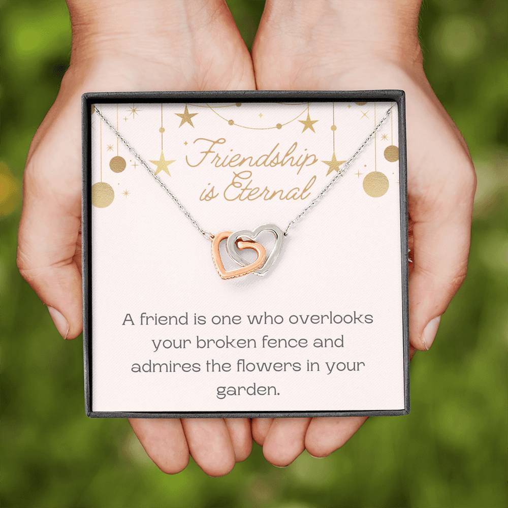 Hearts Necklace, Friendship Necklace, Valentine Day Gift for Her, Pendant Necklace Wife, Gift for Girlfriend,  Message Card