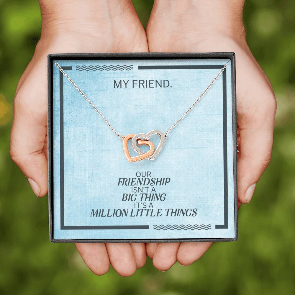 Friendship Necklace Gift On Birthday Interlocked Hearts Pendent To My Forever Best Friend