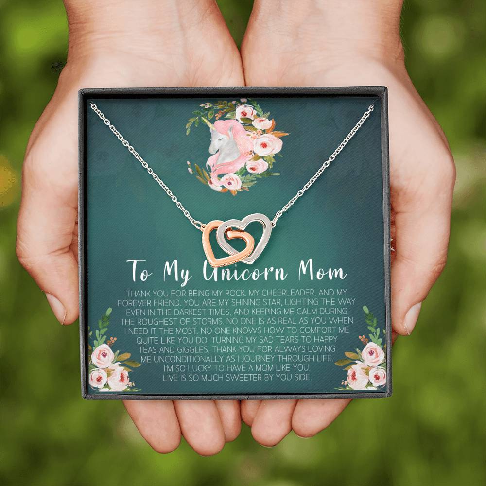 Unicorn Bonus Mom Gift Necklace Present For Stepmom For Mother's Day Christmas Birthday Mother's Day Gift From Daughter Heart Necklace