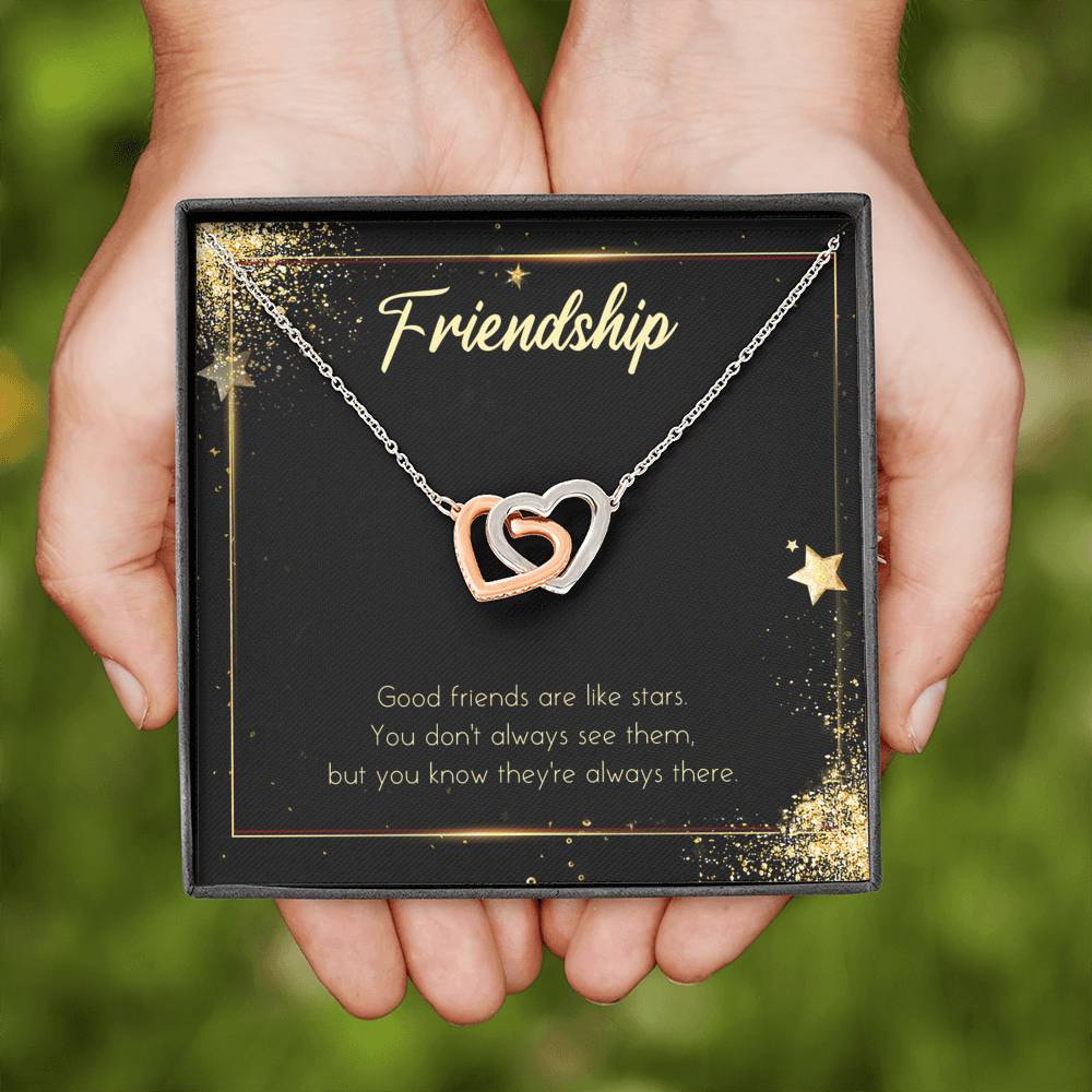 Personalized Gift For Best Friend Interlocked Hearts Friendship Spiritual Pendent