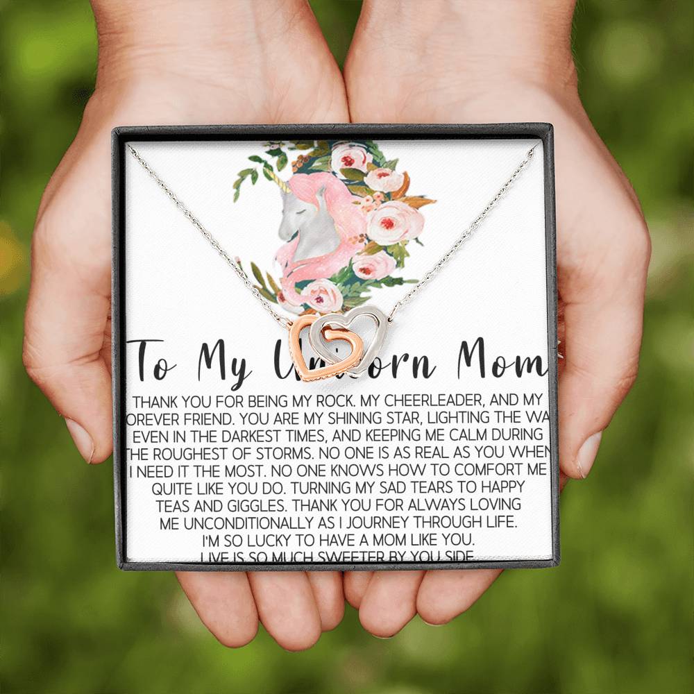 Unicorn Bonus Mom Gift Necklace Present For Stepmom For Mother's Day Christmas Birthday Mother's Day Gift From Daughter Heart Necklace