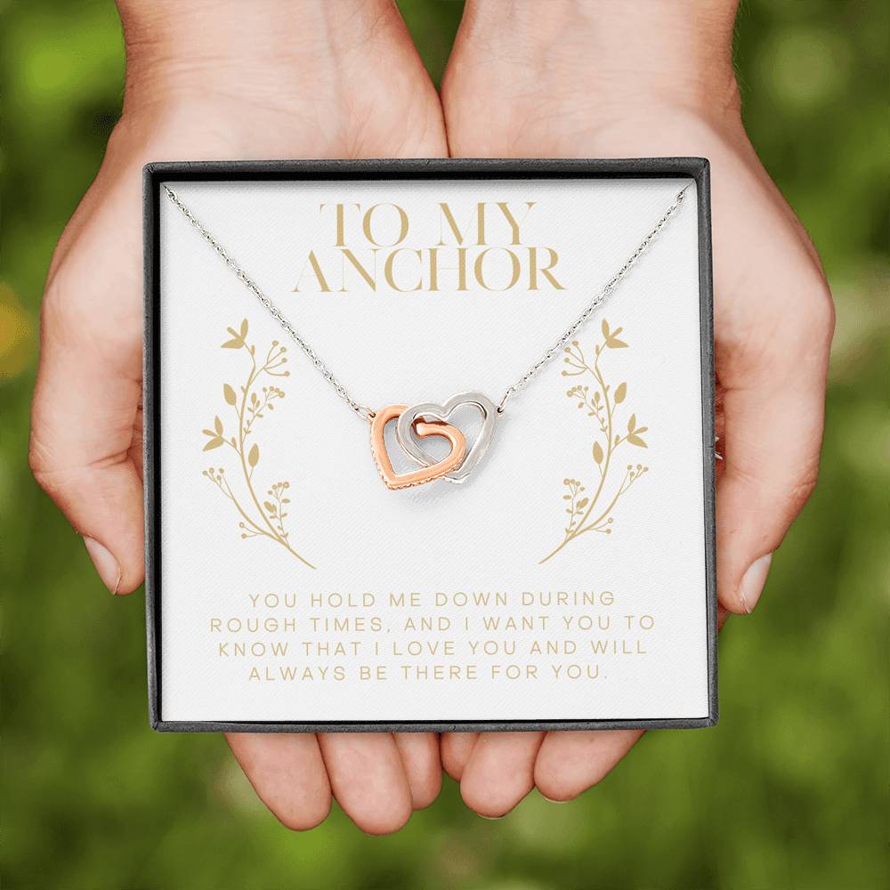 Necklace Gift To My Anchor Interlocked Heart Pendent Mother's Day Gift For Mom