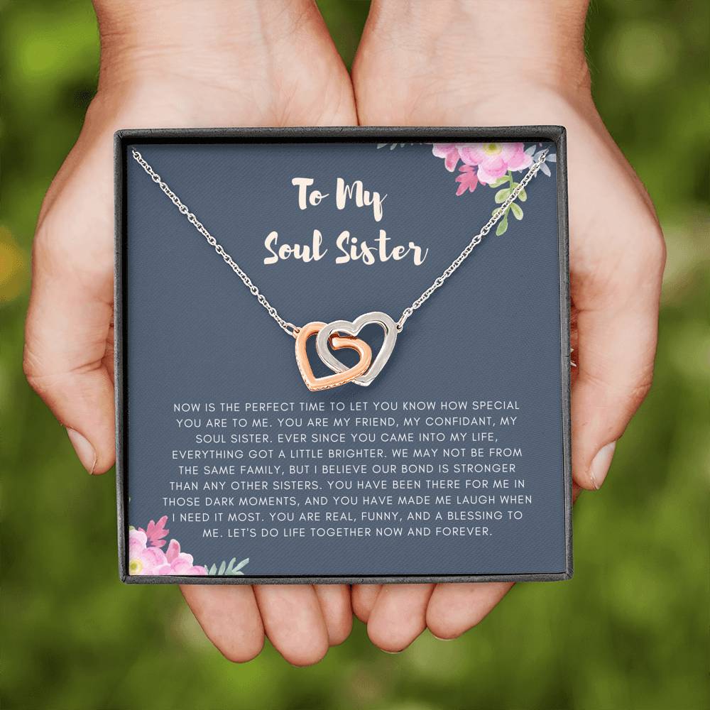 Personalized Necklace To My  Soul Sister From Friend Sister Cousin For Wedding Engagement Graduation Birthday Gift With The Message Card