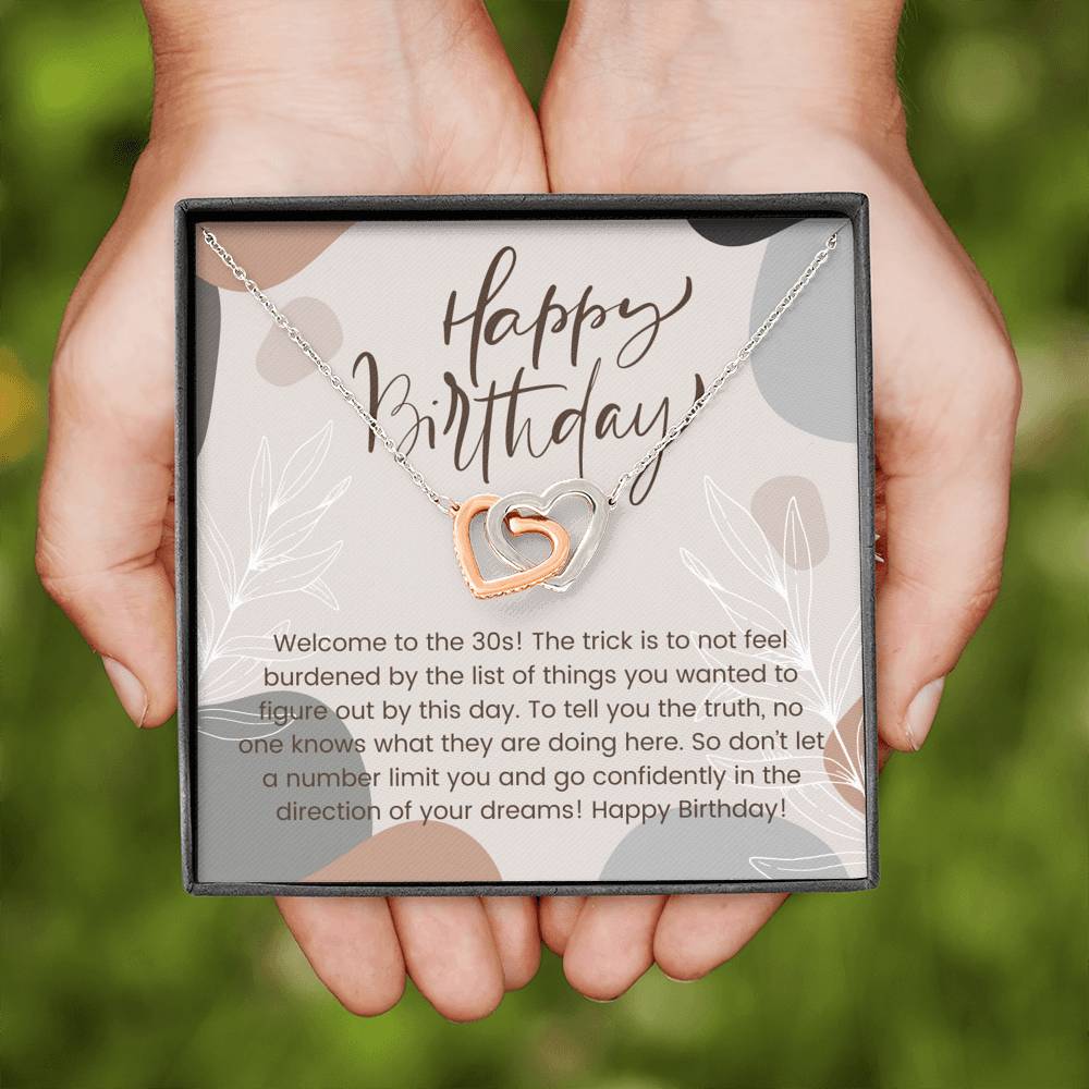 30th Birthday Gift Necklace, Happy Birthday from Friend, Birthday Card for Her