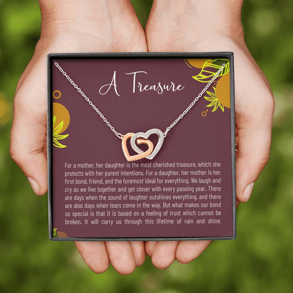 Personalized Gift Daughter Necklace for Her Birthday Graduation Gift Interlocking Hearts Necklaces for Women with Message  Card