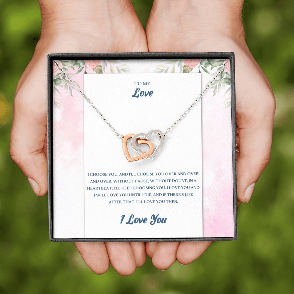 Interlocking Hearts Necklace, To My Future Wife, Forever Together, Sentimental Gift For Bride From Groom, Birthday Gift For Fiancee, Fiance