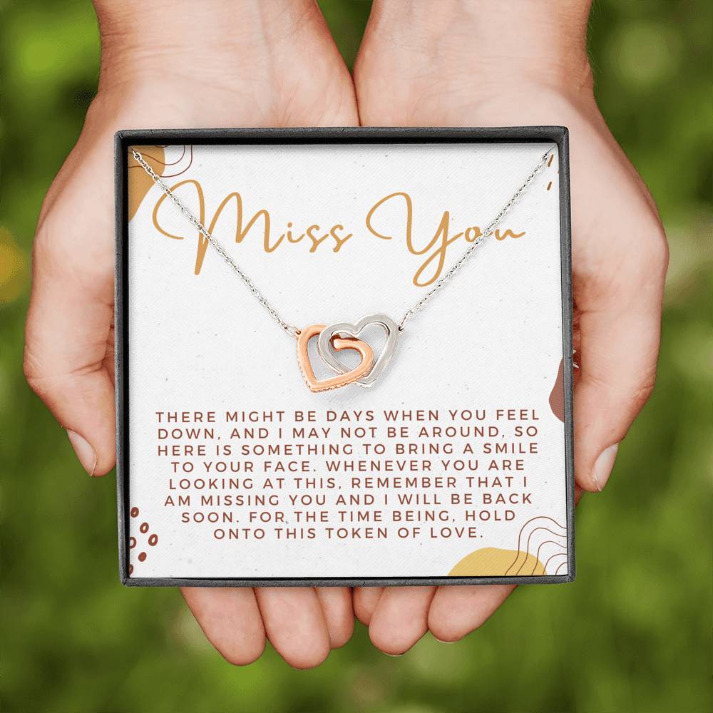 Miss You Gift and Card, Missing You Gift, Thinking of You Gift Necklace