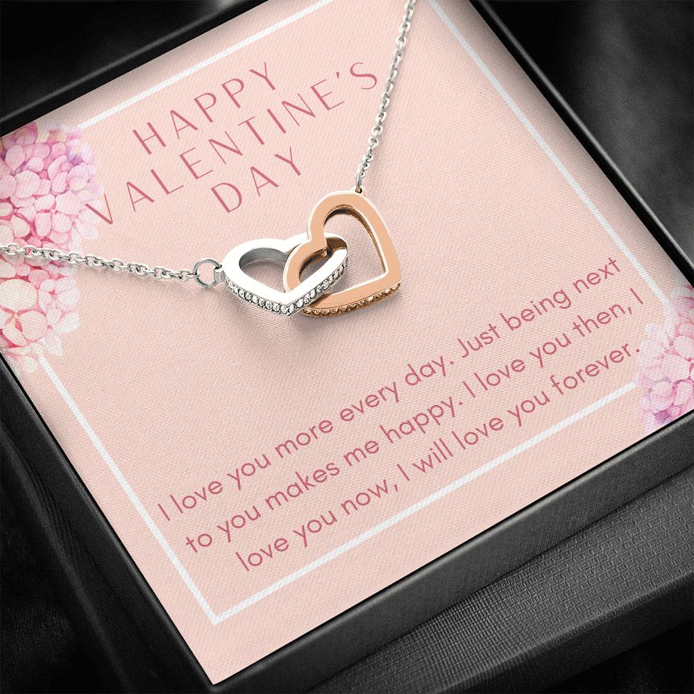 Necklace Gift To My Valentine Interlocked Heart Gift Pendent From Boyfriend Husband On Valentine's Day