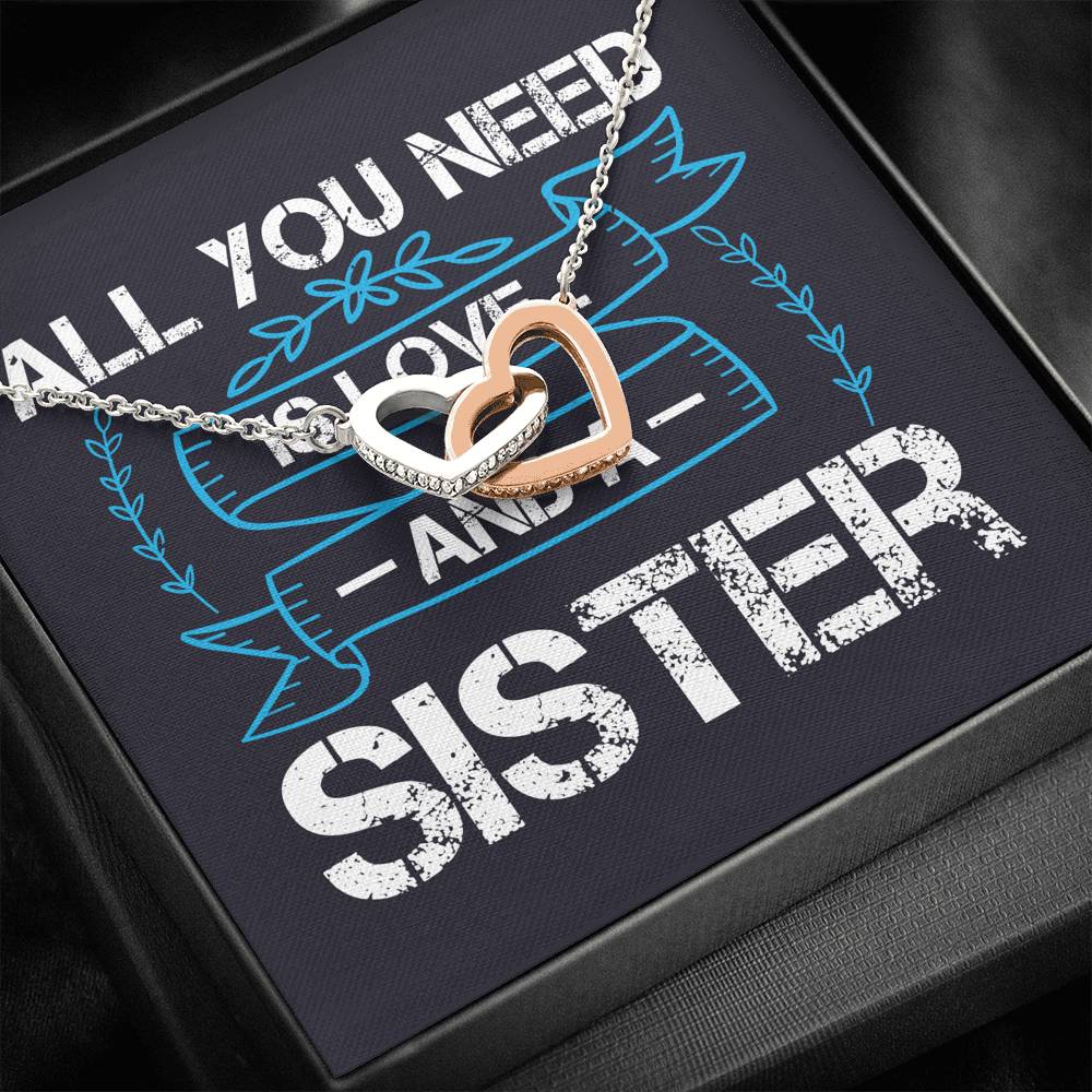 Personalized Gift Sister Necklace for Her Valentines Birthday  Gift Interlocking Hearts Necklace for Women with Message  Card