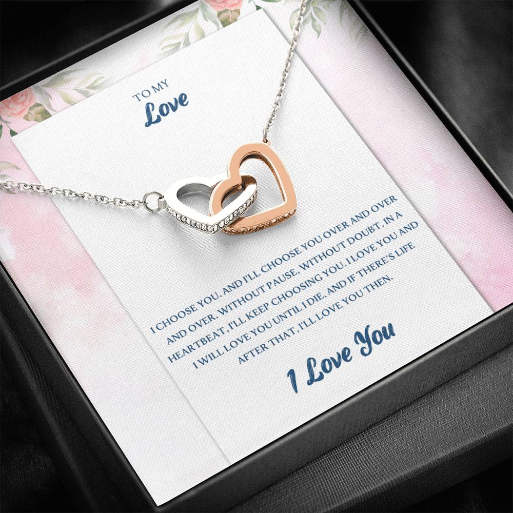 Interlocking Hearts Necklace, To My Future Wife, Forever Together, Sentimental Gift For Bride From Groom, Birthday Gift For Fiancee, Fiance