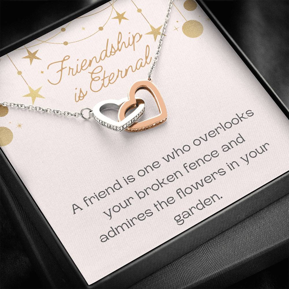Hearts Necklace, Friendship Necklace, Valentine Day Gift for Her, Pendant Necklace Wife, Gift for Girlfriend,  Message Card