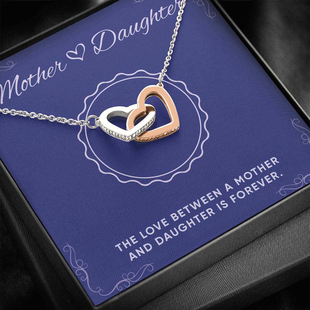 Personalized Gift To My Daughter Interlocking Hearts Necklace Jewelry Pendant For Her Birthday Graduation Valentines Custom Message Card From Mom