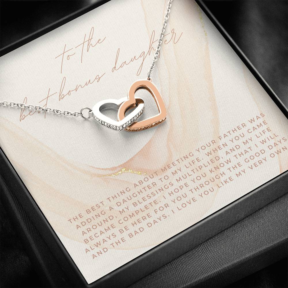 Gift for Step Daughter, Bonus Daughter Gift Necklace, Unbiological Daughter Message Card