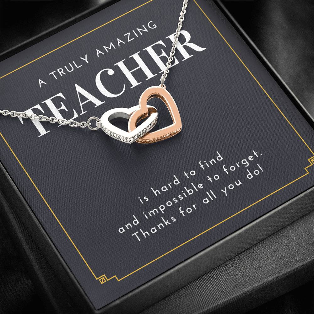 Teacher's Appreciation Carded Gift Heart Pendent To My Favorite Teacher On Valentine Day