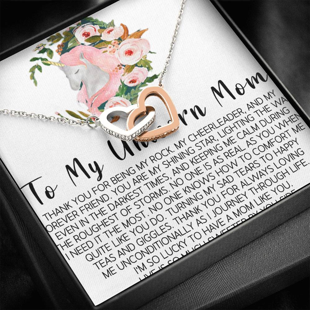 Unicorn Bonus Mom Gift Necklace Present For Stepmom For Mother's Day Christmas Birthday Mother's Day Gift From Daughter Heart Necklace