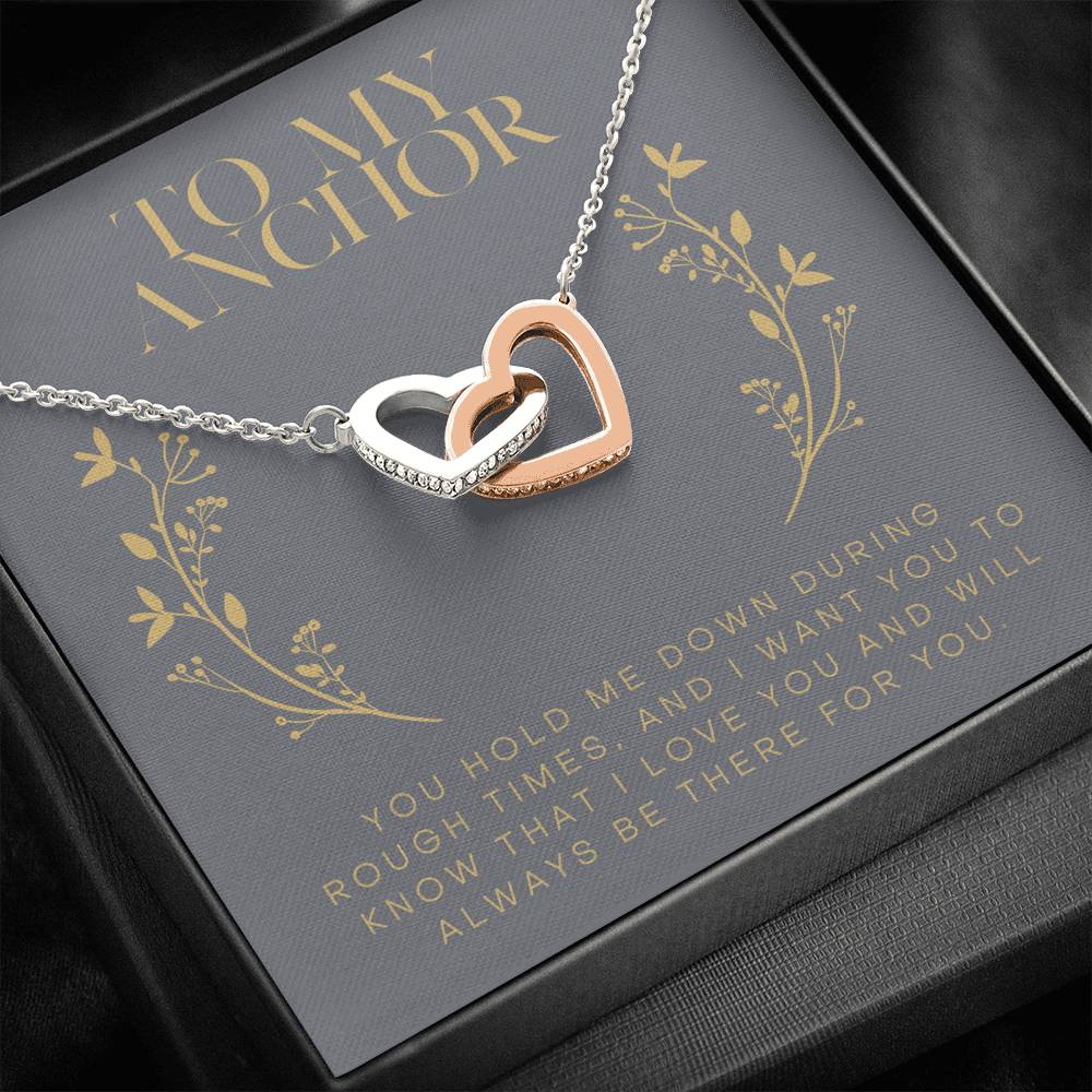 Personalized Gift For Women Interlocked Heart Pendent For Mom Wife Sister Friend On Birthday Valentine's Day Gift