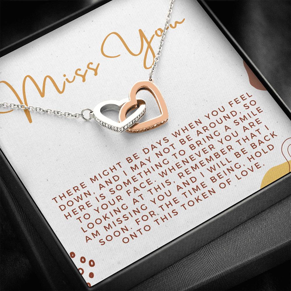 Miss You Gift and Card, Missing You Gift, Thinking of You Gift Necklace