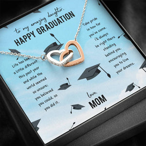 Graduation gift for daughter from mom, Mom to daughter graduation necklace with card, To my daughter on her graduation day gift