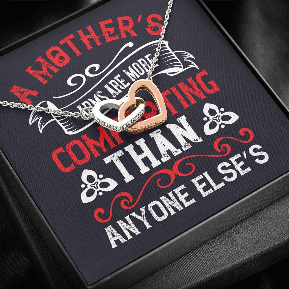 Personalized Gift Mother Necklace for Her Valentines Birthday  Gift Interlocking Hearts Necklace for Women with Message  Card