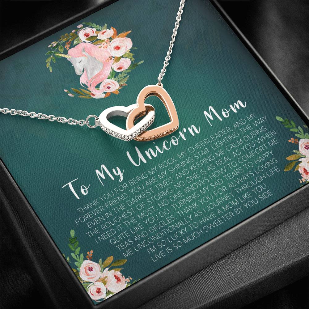 Unicorn Bonus Mom Gift Necklace Present For Stepmom For Mother's Day Christmas Birthday Mother's Day Gift From Daughter Heart Necklace