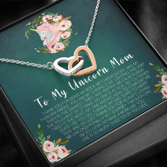 Unicorn Bonus Mom Gift Necklace Present For Stepmom For Mother's Day Christmas Birthday Mother's Day Gift From Daughter Heart Necklace