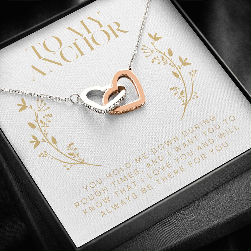 Necklace Gift To My Anchor Interlocked Heart Pendent Mother's Day Gift For Mom