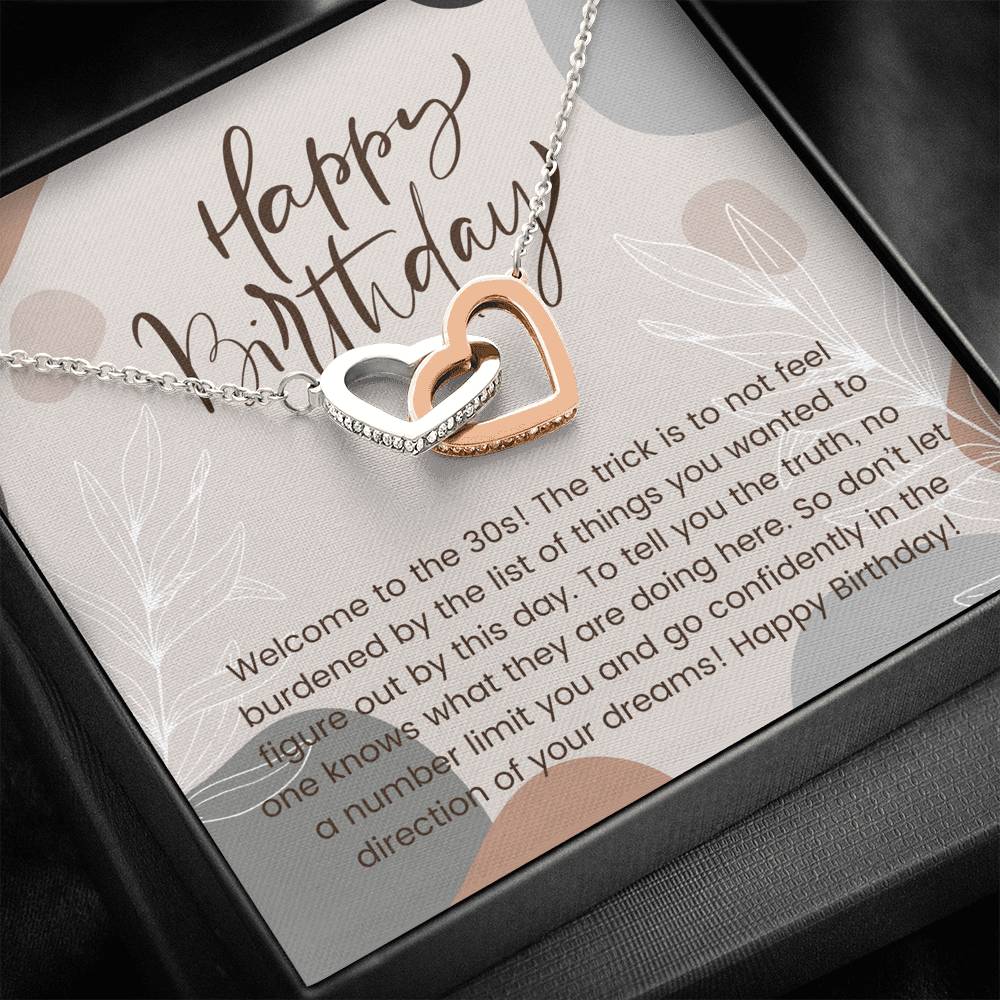 30th Birthday Gift Necklace, Happy Birthday from Friend, Birthday Card for Her