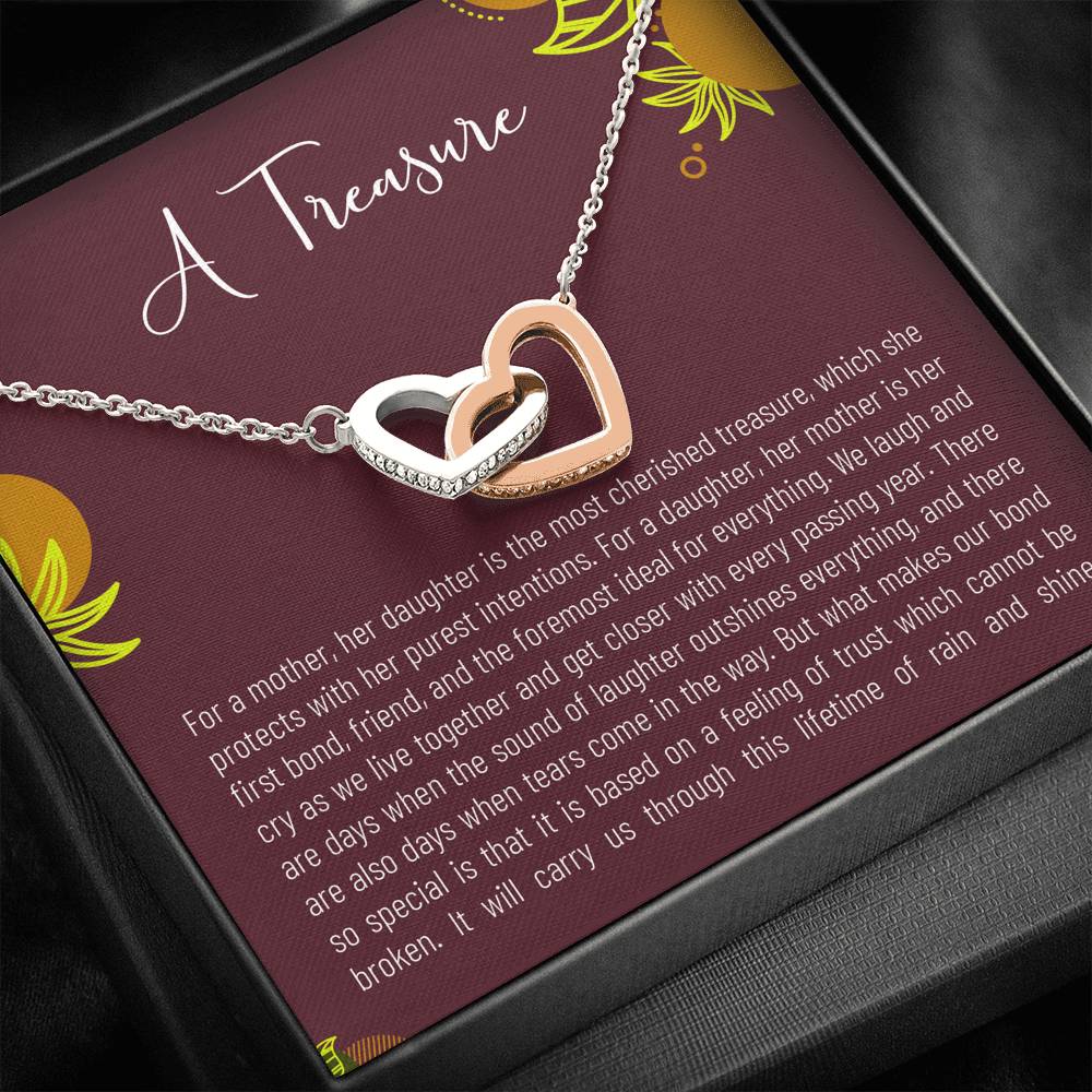 Personalized Gift Daughter Necklace for Her Birthday Graduation Gift Interlocking Hearts Necklaces for Women with Message  Card