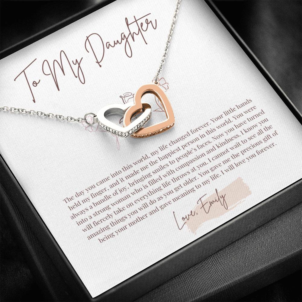Mother Daughter Gift Necklace, Gift For Daughter From Mom, Birthday Personalized Gift For Her, Name Necklace, Graduation Gift for Daughter, Gift For Daughter, Daughter in law Gift Daughter in law Card Daughter Birthday, Daughter Keepsake, Graduation Gift,