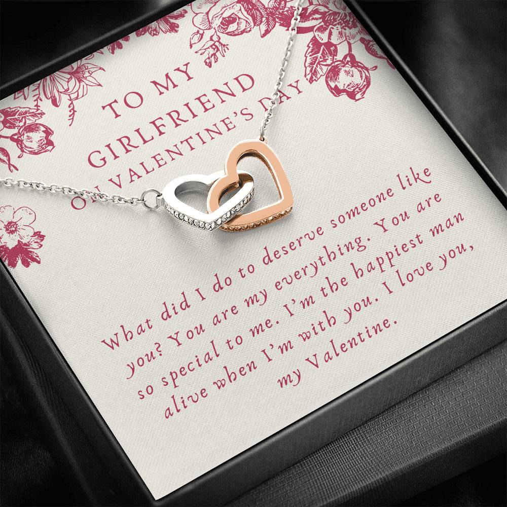 Valentines Day Necklace Gift To My Girlfriend Interlocked Heart Pendent On Her Birthday Wedding Engagement Gift