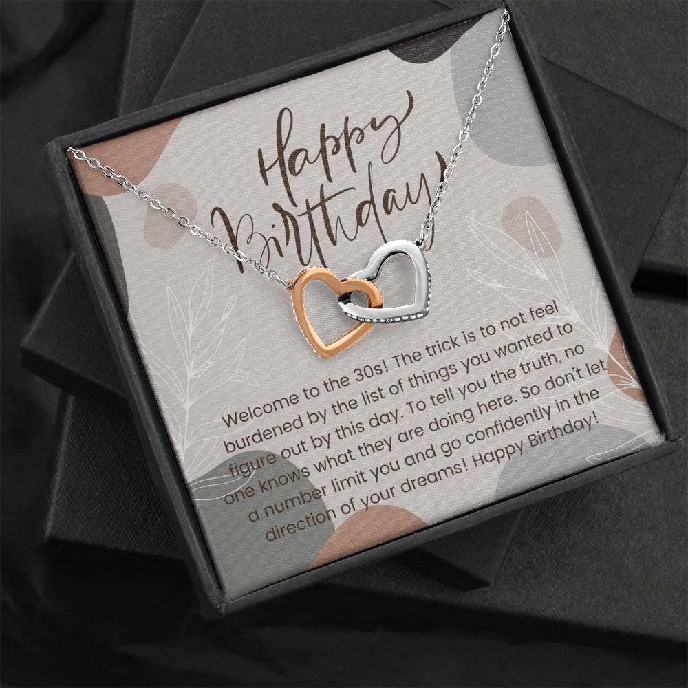30th Birthday Gift Necklace, Happy Birthday from Friend, Birthday Card for Her