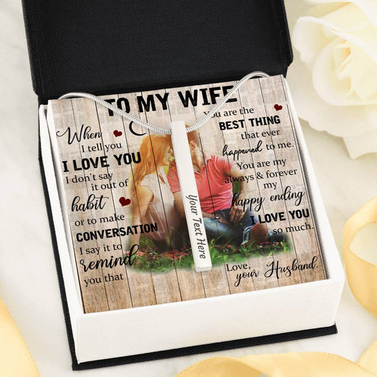 To My Wife Bar Necklace